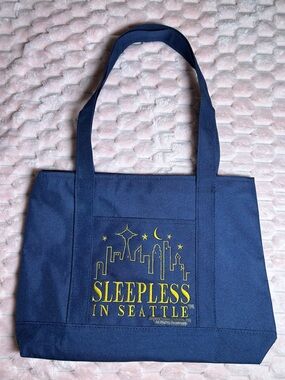 Vintage 90s Rare Sleepless in Seattle Promotional Collectible Blue Tote Bag